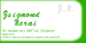 zsigmond merai business card